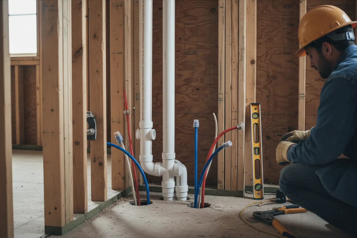Drain and supply rough-in during Toilet Repair and Installation in Weatherford